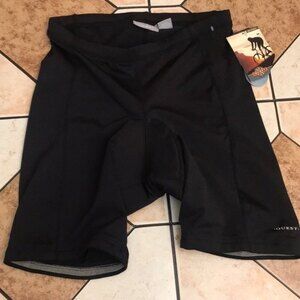 Quest men’s padded bicycle black hydro dri shorts size small nwt